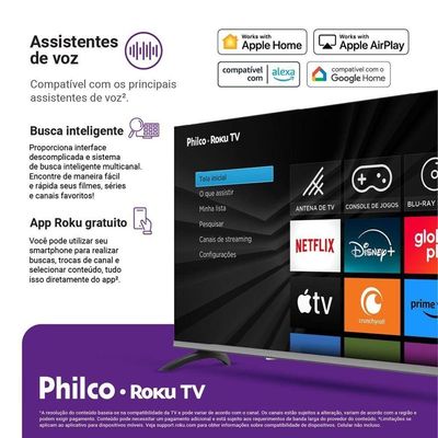 Smart TV Philco P39CRA 39" Full HD DLED Cinza com Roku Tv Bivolt