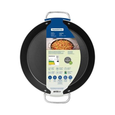 Paellera Tramontina Loreto 30cm 2,5L Alças Metálicas Antiaderente Grafite