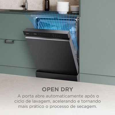 Lava-Louças 16 Serviços Black Smart Home Midea MDWEF1633GBS1 110V