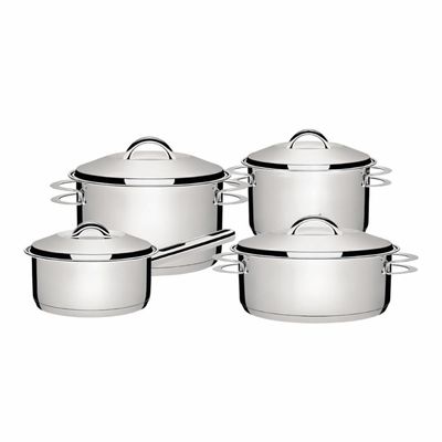 Jogo de Panelas Tramontina Solar 4 Peças Aço Inox Fundo Triplo