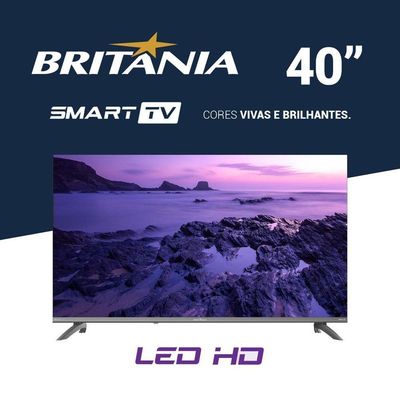 Smart TV Britânia B40CRA 40 Full HD DLED Cinza Roku TV HDR10 Dolby Audio Wi-Fi Bivolt