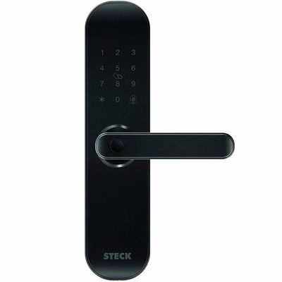 Fechadura Smarteck com Wi-Fi Acionamento por Impressão Digital e Senha para Portas Alumínio Preto