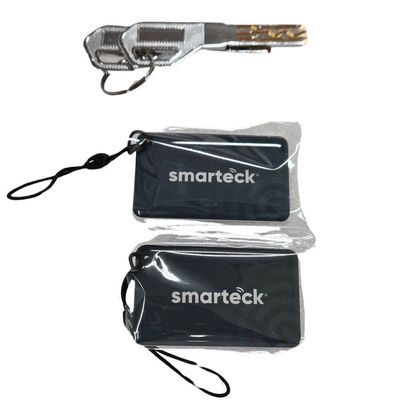 Fechadura Smarteck com Wi-Fi Acionamento por Impressão Digital e Senha para Portas Alumínio Preto