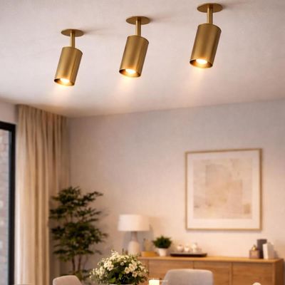 Conjunto 4 Spots Direcionáveis Redondos Luminárias Bivolt Alumínio Dital Decorativa