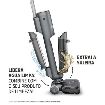 Limpadora de Pisos sem Fio Polishop Smart Floor Cinza Bivolt