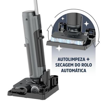Limpadora de Pisos sem Fio Polishop Smart Floor Cinza Bivolt
