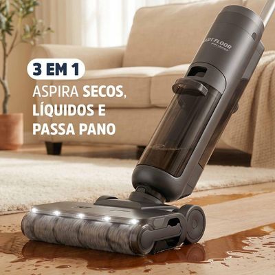Limpadora de Pisos sem Fio Polishop Smart Floor Cinza Bivolt