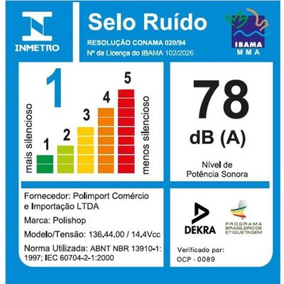 Limpadora de Pisos sem Fio Polishop Smart Floor Cinza Bivolt