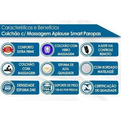 Cama Box Queen Aplause Smart Molas Ensacadas Massagem Suede Marrom Paropas