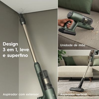 Aspirador de Pó Vertical Sem Fio Electrolux Ergorapido Verde Linha 100 anos Celebre Bem-Estar (PTEC200) Bivolt