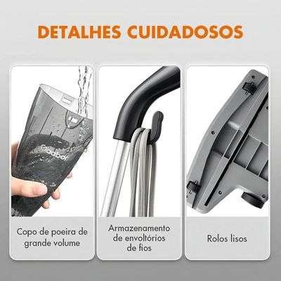 Aspirador de Pó Vertical Gaabor GVCW-M15A Smart Sweep 650W 0,5L HEPA 110V