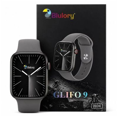 Smartwatch Blulory Glifo 9 2026 49MM AMOLED Monitoramento Cardíaco Bateria 240h Cinza