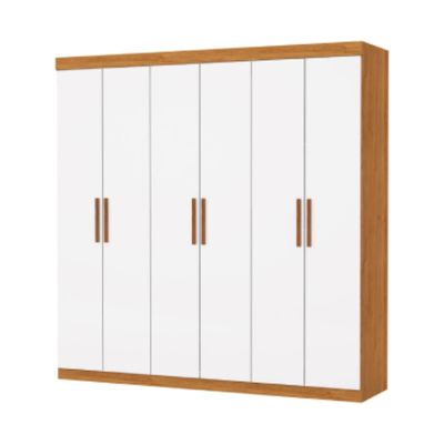 Guarda Roupa Casal 6 Portas 2 Gavetas Raquel Carioca Móveis CINAMOMO/OFF WHITE/S/V