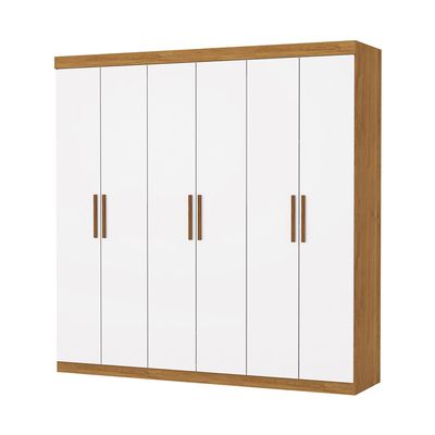 Guarda Roupa Casal 6 Portas 2 Gavetas Raquel Carioca Móveis CINAMOMO/OFF WHITE/S/V