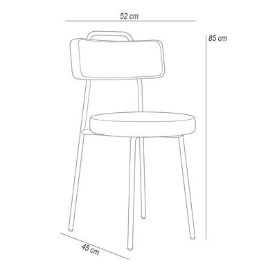 Kit 02 Cadeiras Decorativas Para Sala De Jantar Barcelona F01 Couríssimo Preto - Lyam Decor