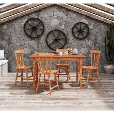 Mesa de Jantar em Madeira 125x80cm Natural Acetinado Piratini