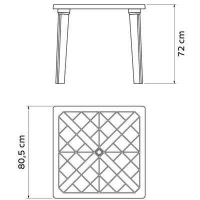 Mesa Tramontina Plástico Vermelha Desmontável 80,5x72cm Summa Sancho Polipropileno