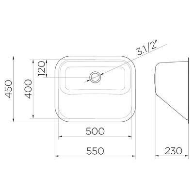 Tanque Docol 32 Litros em Aço Inox Alto Brilho 50x40 cm