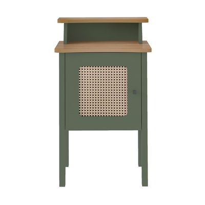 Mesa Lateral Retangular Charlotte 1 PT Verde Menta e Carvalho