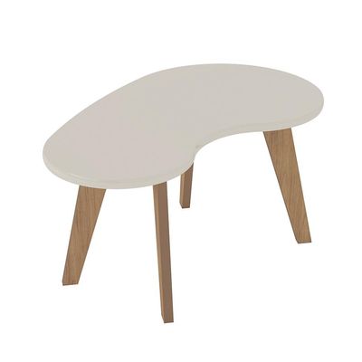 Mesa de Centro Orgânica Off White e Carvalho