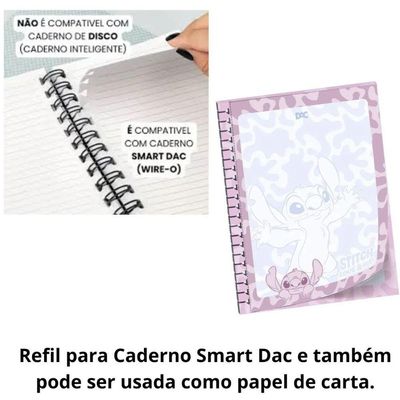Bloco de Papel de Carta DAC Smart Universitário Stitch 20CM X 27,5CM 48 Folhas Azul