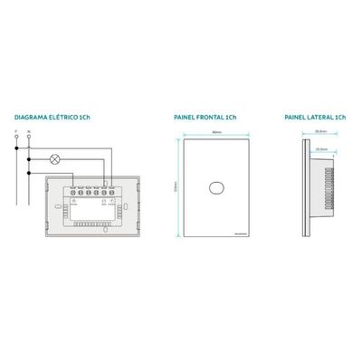 Interruptor Touch CB2S Smart com Alexa e Google Assistente Tramontina Branco 12CM