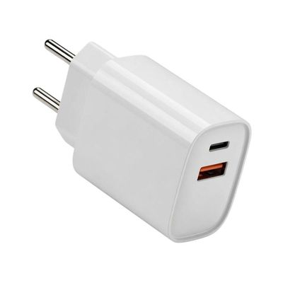 Carregador para Smartphone MDM 20W Compacto com Cabos USB C e Lightning Branco