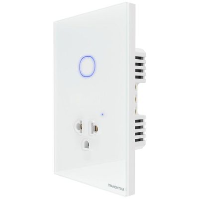 Interruptor Touch 1 Canal e Tomada Universal Smart Branco Tramontina