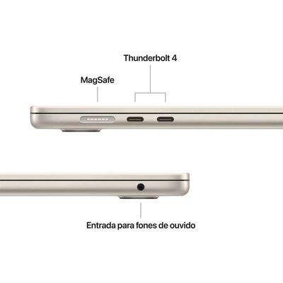 Notebook MacBook Air Apple 15" M5 16GB RAM 512GB SSD Estelar