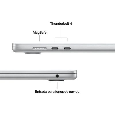 Notebook MacBook Air Apple 15" M5 16GB RAM 512GB SSD Prateado