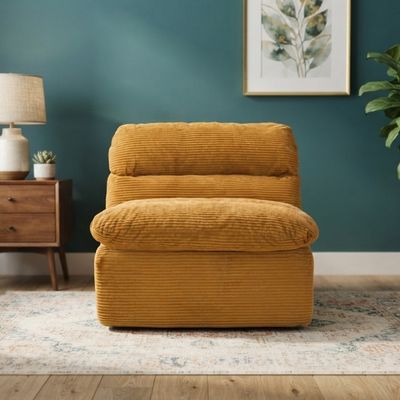Sofá Compactado Plush 1 Lugar Cazedis Amarelo