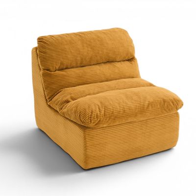 Sofá Compactado Plush 1 Lugar Cazedis Amarelo