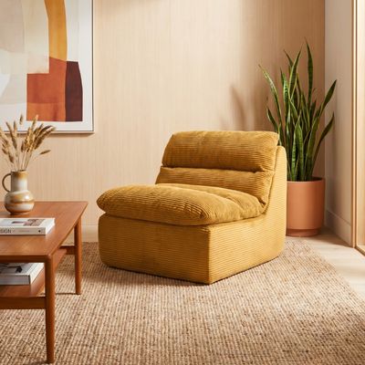 Sofá Compactado Plush 1 Lugar Cazedis Amarelo