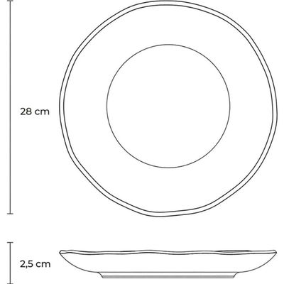 Prato Raso Bio Shimeji Cerâmica Porto Brasil 28cm Cozinha Mesa Posta Avulso