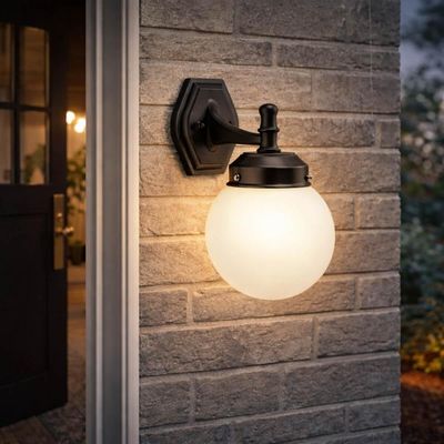 Kit 8 Luminárias de Parede Globo Arandelas Decorativas Jardins Dital Corredores Caminhos Luminosos