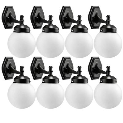 Kit 8 Luminárias de Parede Globo Arandelas Decorativas Jardins Dital Corredores Caminhos Luminosos