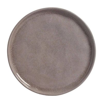 Jogo 12 Pratos Sobremesa 21cm Cerâmica Bio Shimeji Cinza Porto Brasil Mesa Posta