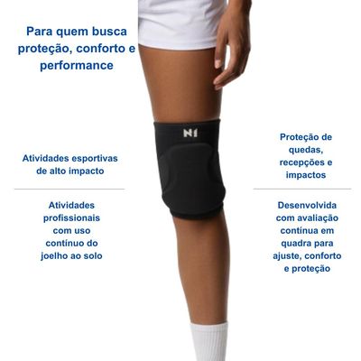 Joelheira Flyer Ii Preto G Knit 3D Sem Costura Eva 12Mm