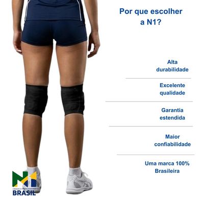 Joelheira Spry Preto Gg Knit 3D Eva 15Mm Proteção Impacto