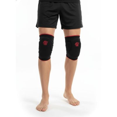 Joelheira Slide Flamengo Preta Vermelha M Knit 3D Espuma 12M