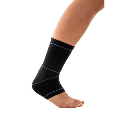 N1 Sport Tornozeleira Training Fechada Preta GG Knit 3D com Compressão Graduada Estabilidade Articular