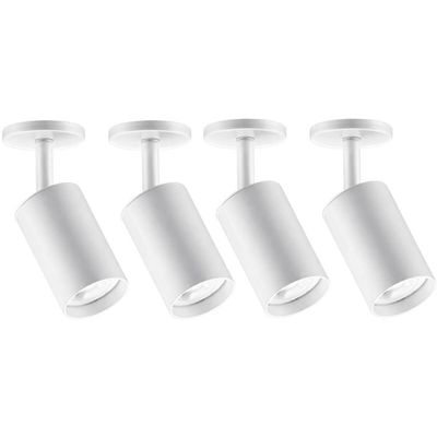 Kit 4 Spots Brancos Sobrepor Neo Redondas Direcionadoras de Teto GU10 Dital