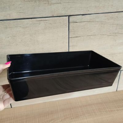Travessa Retangular 3l Preta Grande Servir a Mesa Bandeja Salada Sobremesa Risoto Petisco Coza