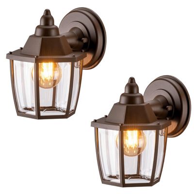 2 Luminárias Arandelas Parede 21,5cm Marrons Dital Heritage Externa Lustre Jardins Varandas