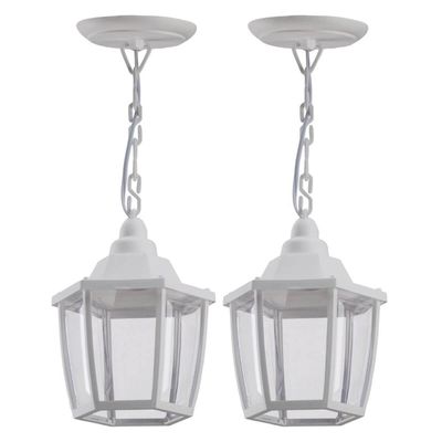 2 Luminárias Pendentes Teto E27 Branca Aberta Heritage Sala Iluminação Varanda