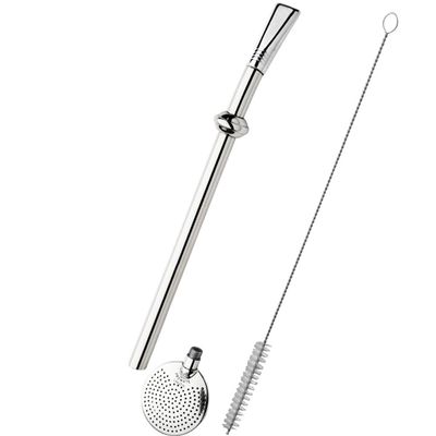 Bomba Inox Desmontável Com Botão Chupeta Dupla Bojo Redondo Cano De 8mmx23Cm