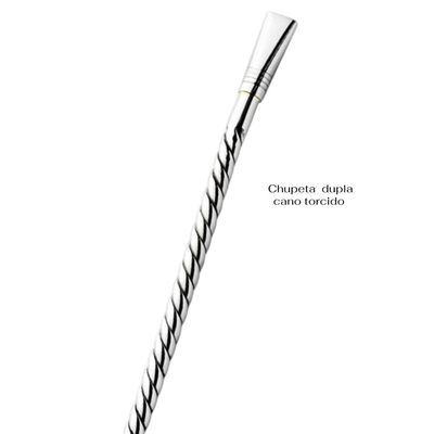 Bomba Inox Cano Torcido Chupeta Dupla Bojo Redondo Cano De 8mmx23Cm