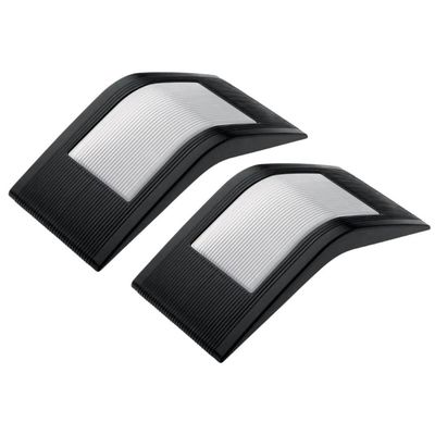 Kit 2 Arandelas Luminária Curvada Lente Transparente Preto Termoplástico Lâmpada E27 Face Dital
