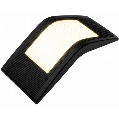Kit 2 Arandelas Luminária Curvada Lente Transparente Preto Termoplástico Lâmpada E27 Face Dital