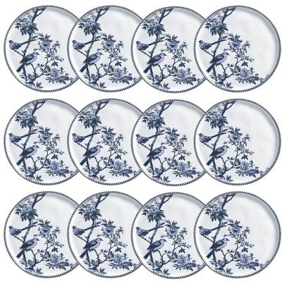 Conjunto 12 Pratos Sobremesa Bio Rouxinol 21cm Porto Brasil Cerâmica Mesa Posta